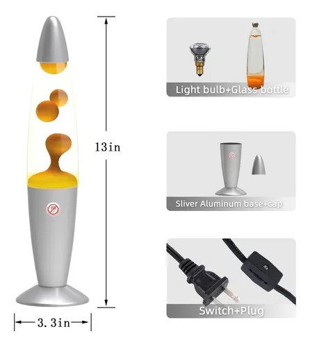 Miniatura 3 de Lampara De Lava Cohete Volcan Decorativa